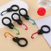Bewudy 6 Pcs Black Water Bottle Clip, Silicone Water Bottle Carrier with 6 Pieces Keychain Clip Key Ring Clip, Water Bottle Holder Buckle for Outdoor Activities or Daily Use view 3