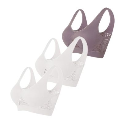 3 Pack Sports Bras for Women, Wirefree Removable Padded Workout Yoga Gym Fitness Bra, 3PC Seamless Women's Underwear