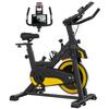 Exercise Bike Indoor Workout Bike Stationary Cycling Bike Fitness Magnetic Resistance Training Bike with Comfortable Seat Cushion LCD Monitor for Home Gym, Yellow view 1
