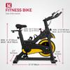 Exercise Bike Indoor Workout Bike Stationary Cycling Bike Fitness Magnetic Resistance Training Bike with Comfortable Seat Cushion LCD Monitor for Home Gym, Yellow view 2