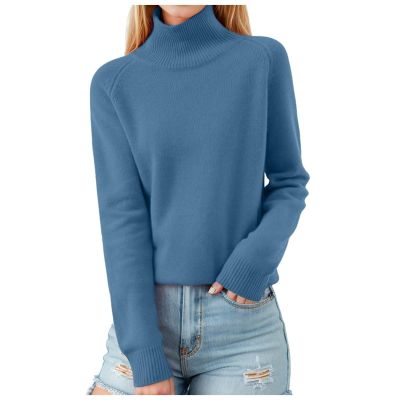 Turtleneck Sweater Women Slim Fit Long Sleeve Knit Sweater Pullover Trendy Tunic Sweaters Stretch Thermal Sweatshirt Top Casual Raglan Tee Tops Comfy Fall Sweater Soft Mama Sweatshirts