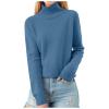 Turtleneck Sweater Women Slim Fit Long Sleeve Knit Sweater Pullover Trendy Tunic Sweaters Stretch Thermal Sweatshirt Top Casual Raglan Tee Tops Comfy Fall Sweater Soft Mama Sweatshirts view 1