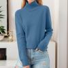 Turtleneck Sweater Women Slim Fit Long Sleeve Knit Sweater Pullover Trendy Tunic Sweaters Stretch Thermal Sweatshirt Top Casual Raglan Tee Tops Comfy Fall Sweater Soft Mama Sweatshirts view 2
