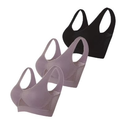 3 Pack Sports Bras for Women, Wirefree Removable Padded Workout Yoga Gym Fitness Bra, 3PC Seamless Women's Underwear