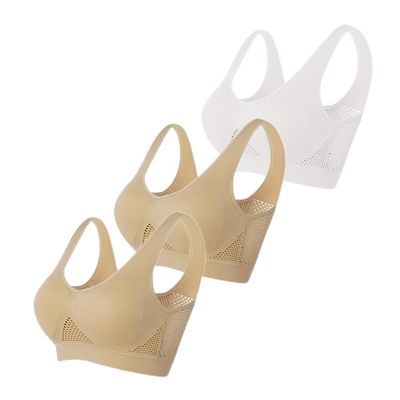 3 Pack Sports Bras for Women, Wirefree Removable Padded Workout Yoga Gym Fitness Bra, 3PC Seamless Women's Underwear