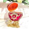 Pierre Lorren Luxurious Imperial Faberge egg PLUS Silver Ball Necklace SET Russian Egg Jewelry box HANDMADE Gold Faberg Egg gifts 300 Austrian Crystal DIAMOND (Ruby Red Faberge egg Set) view 2
