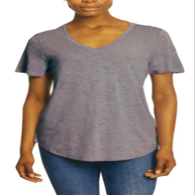 Jessica Simpson Women's V-Neck Flutter Sleeve Tee (US, Alpha, Small, Regular, Regular, Purple)