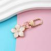 Ximimark 8pcs Cute Flower Keychain Summer Metal Key Chain Ring Purse Bag Backpack Charm Car Ornament Earbud Case Cover Accessories Women Female Gift view 3