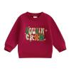 Lucikamy Toddler Baby Boy Girl Christmas Sweatshirt Letter Print Long Sleeve Crewneck Pullover Top Fall Winter Clothes (red letters, 18-24 Months) view 1