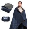 sheelokhwui 4-in-1 Large Outdoor Blanket - Waterproof & Windproof Thickened Warm Fleece Camping Blanket for Stadium, Hiking, Sporting Events - 81"x57", Packable (Royal Blue) view 1