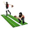 Softball Pitching Mat, 10x3 Portable Softball Pitching Mound Rubber, Artificial Grass Pitching Practice Mats for Indoor & Outdoor Green view 1