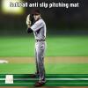Softball Pitching Mat, 10x3 Portable Softball Pitching Mound Rubber, Artificial Grass Pitching Practice Mats for Indoor & Outdoor Green view 2