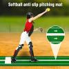 Softball Pitching Mat, 10x3 Portable Softball Pitching Mound Rubber, Artificial Grass Pitching Practice Mats for Indoor & Outdoor Green view 3