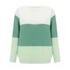 Heevina Striped Sweater Women Long Sleeve Boat Neck Knit Color Block Loose Pullover Knitted Sweaters for Women 2024 (Green, Medium) view 2