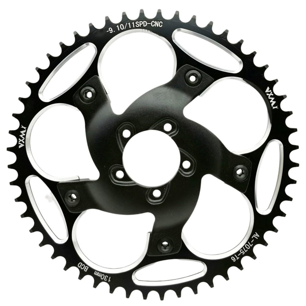 130 BCD Chain Spider Link Adapter:for Bafang BBSHD Electric Bicycle Mid Drive Motor39T/44T/46T/50T/52T/54T/56T/58T/60T chain sprocket crank suitable:for Bafang motor BBSHD 130BCD (black 58T)