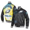 Pro Standard Men's Black Philadelphia Eagles Sublimated Satin Full-Snap Jacket view 1
