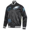 Pro Standard Men's Black Philadelphia Eagles Sublimated Satin Full-Snap Jacket view 2