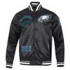 Pro Standard Men's Black Philadelphia Eagles Sublimated Satin Full-Snap Jacket view 4