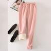 Fleece Lined Sweatpants Women - Jogger Pants for Women High Waisted Thermal Warm Winter Pants for Running Athletic Pink view 2