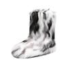 Women's Furry Faux Fur Boots Fuzzy Fluffy Mid Calf Snow Boots Suede Winter Warm Fur Lined Booties Flat Fashion Boots view 1