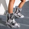 Women's Furry Faux Fur Boots Fuzzy Fluffy Mid Calf Snow Boots Suede Winter Warm Fur Lined Booties Flat Fashion Boots view 4