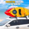 sxvbdway Universal Soft Roof Rack Pads, Universal Car Soft Roof Rack Pads, Luggage Carrier for Kayak Surfboard Canoe, Include 2 Heavy Duty Tie Down Straps, 2 Tie Down Rope, 2 Quick Loop Strap 1Set view 3