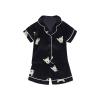 2-Piece Toddler Baby Short Sleeve Stain aamas Set for Boy Girl Silk js Cute Animal Print (Black #2, 18-24 Months) view 1
