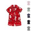 2-Piece Toddler Baby Short Sleeve Stain aamas Set for Boy Girl Silk js Cute Animal Print (Black #2, 18-24 Months) view 2