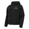 Antigua Women's Black Los Angeles Chargers Universe Full-Zip Hoodie Jacket view 1