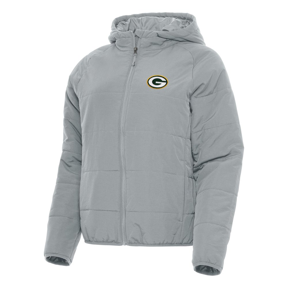 Antigua Women's Gray Green Bay Packers Universe Full-Zip Hoodie Jacket