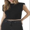 Forever 21 Women's Padded Sweater Vest, Black, Large view 1