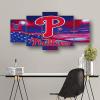 Philadelphia City Phillies Baseball Poster Sports Baseball Badge Canvas Wall Art Print 5 Piece Artwork Home Office Decor Large Framed Painting Ready To Hang (E,60x100cm-Framed-5pcs) view 4