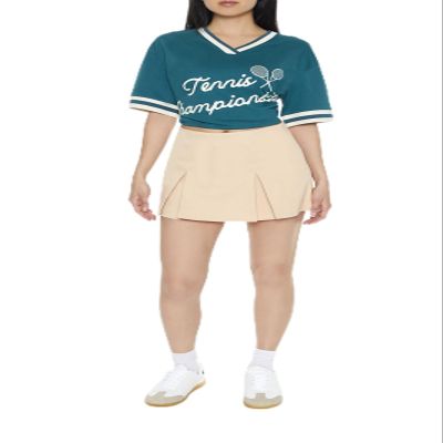 Forever 21 Pleated Mini Skirt Oatmeal Medium