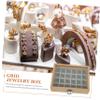 WATIIFUFU Jewelry Box Wood Grid Jewelry Organizer Trinket Storage Box Vintage Style Compartment Storage Case view 2