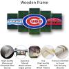 Chicago City Cubs Baseball Poster Sports Baseball Badge Canvas Wall Art Print 5 Piece Artwork Home Office Decor Large Framed Painting Ready To Hang (Z,60x100cm-Framed-5pcs) view 3