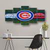 Chicago City Cubs Baseball Poster Sports Baseball Badge Canvas Wall Art Print 5 Piece Artwork Home Office Decor Large Framed Painting Ready To Hang (Z,60x100cm-Framed-5pcs) view 4