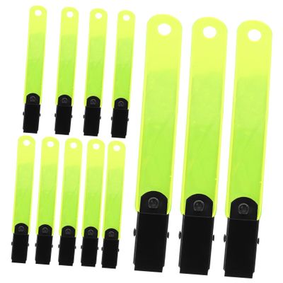 WOONEKY 24pcs Reflective Driveway Markers Fluorescent Belt Clips for Hiking Trail Archery Large Reflective Clips Design