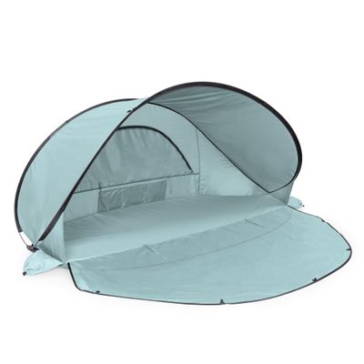 Picnic TIME Manta Portable Beach Tent, Fully-Assembled Pop Up Tent, Beach Shade and Sun Shelter, Instant Outdoor Shade with Carrying Bag for Outdoors and UPF50+ UV Protection, (Light Blue)
