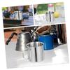 MOBUTOFU 2pcs Portable Camping Water Mug Stainless Steel Folding Cup Outdoor Drinking Cup for Beer Juice Coffee Multi-function view 4