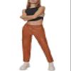 Forever 21 Faux Leather Cargo Ankle Pants Chestnut Small view 1