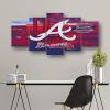 Atlanta City Braves Baseball Poster Sports Baseball Badge Canvas Wall Art Print 5 Piece Artwork Home Office Decor Large Framed Painting Ready To Hang (A,60x100cm-Framed-5pcs) view 4