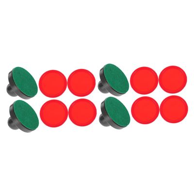 KONTONTY 2set Ice Hockey Pucks and Paddles for Air Hockey Tables Replacement Accessories for Game Rooms Includes Red Pucks and Blue for Indoor Play