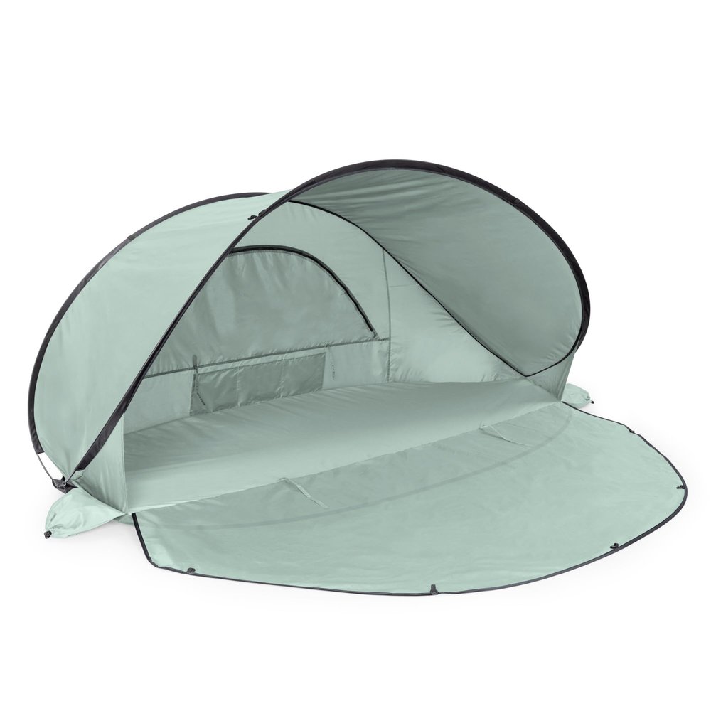 Picnic TIME Manta Portable Beach Tent, Fully-Assembled Pop Up Tent, Beach Shade and Sun Shelter, Instant Outdoor Shade with Carrying Bag for Outdoors and UPF50+ UV Protection, (Light Green)