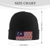 QIKLMMA Flag of Malaysia with Polygon Effect Beanie for Men Women Winter Knit Hats Cuffed Skull Cap Ski Hat Black view 2