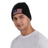 QIKLMMA Flag of Malaysia with Polygon Effect Beanie for Men Women Winter Knit Hats Cuffed Skull Cap Ski Hat Black view 4