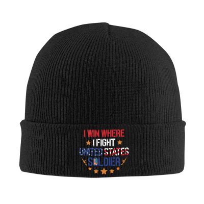 QIKLMMA I Win Where I Fight Beanie for Men Women Winter Knit Hats Cuffed Skull Cap Ski Hat Black