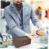 Yardenfun Retro Pu Leather Watch Storage Box 3 Slot Watch Display Case Jewelry Organizer Perfect for Home Travel view 4