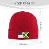 QIKLMMA Torn Style Us and Jamaica Flags Beanie for Men Women Winter Knit Hats Cuffed Skull Cap Ski Hat Red view 2