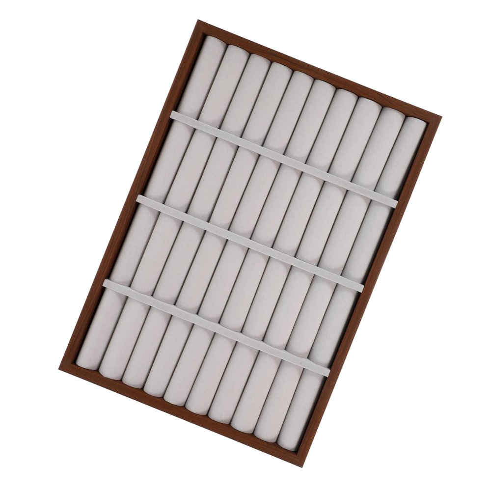 ABOOFAN Walnut Pattern Bracelet Display Tray for Jewelry Selling Small Organizer Ring Earring Bangle Pin Display Stand