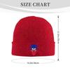 Creative Haiti Patriot Skull National Flag Beanie for Men Women Winter Knit Hats Cuffed Skull Cap Ski Hat Red view 2